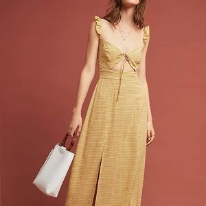 anthropologie “nia gingham maxi dress”